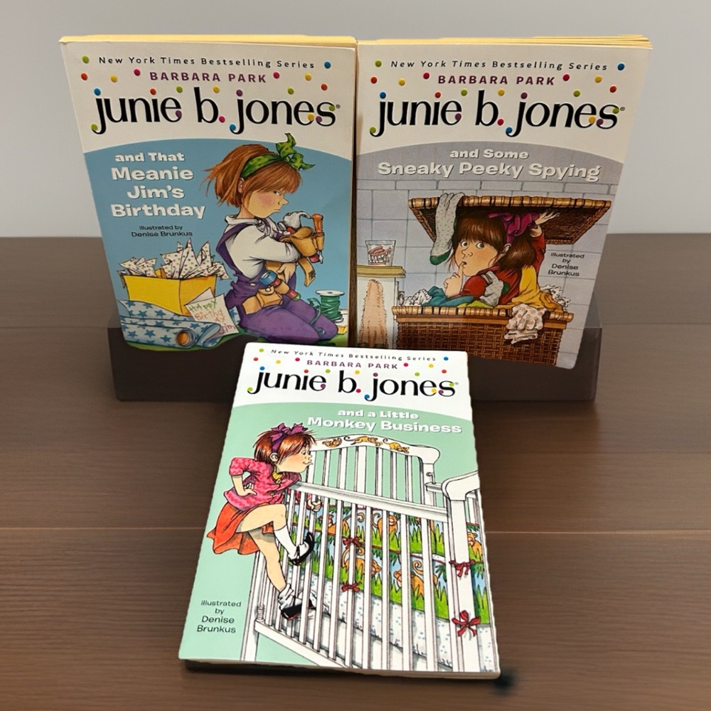 Junie B. Jones Books Meanie Jim’s Bday Sneaky Peeky Monkey Business LOT OF 3